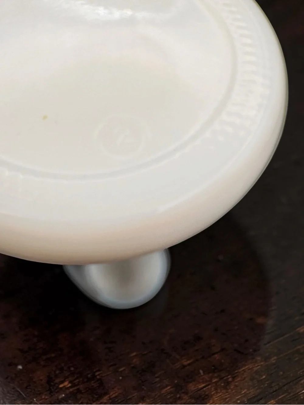 Classic White Glass Pedestal Vase with Tiered Base